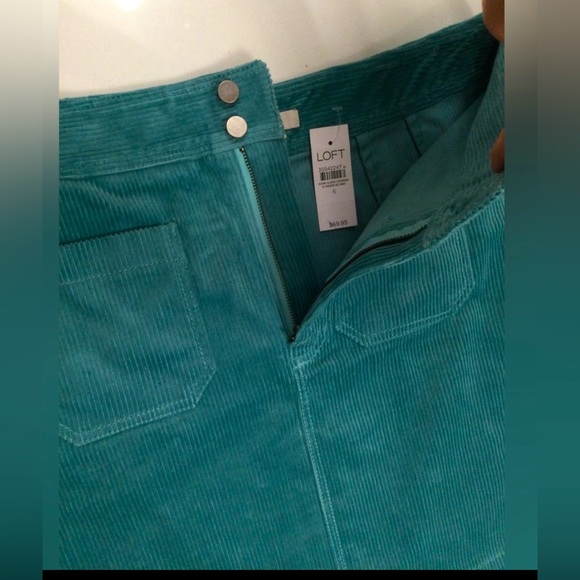 LOFT Dresses & Skirts - corduroy-Turquoise blue mini skirt from LOFT -SIZE 6 -Warm for the season NWT